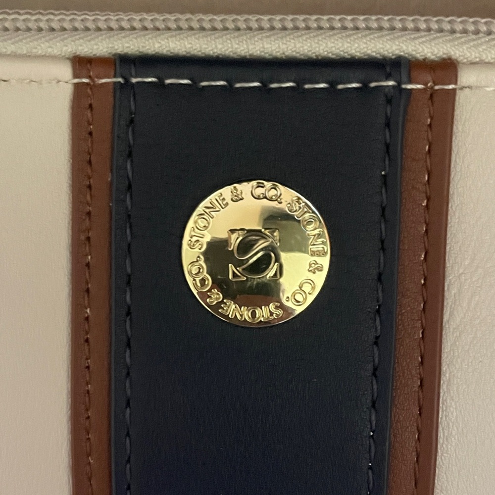 Stone & Co. Cream and Brown Wristlet Clutch - Picture 2 of 5